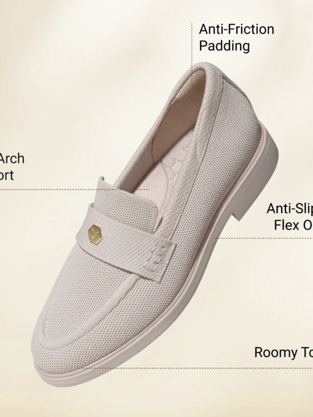 VIVAIA Liana Ballet Blush Knit Penny Loafers US 8 EU 39 - Picture 4 of 9